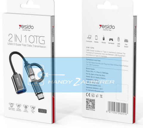 GS02 YESIDO 2in1 OTG Micro Und Typ C USB 3.0